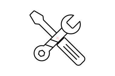 Anahtar ve tornavida simgesi, tornavida, araçlar, tamir, diy renk gölge ince simgesi, düzenlenebilir vektör simgesi, piksel mükemmel, illüstratör ai dosyası