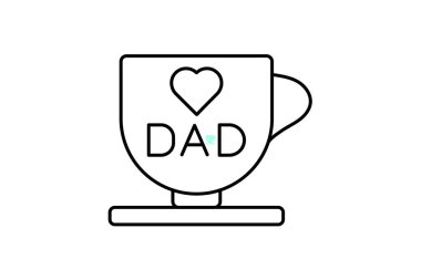 En iyi baba simgesi, kupa, baba, en iyi, baba gölgesi ince simgesi, düzenlenebilir vektör simgesi, piksel mükemmel, illüstratör ai dosyası