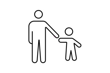 Baba ve Çocuk Silueti simgesi, çocuk, siluet, aile, aşk rengi gölge ince simgesi, düzenlenebilir vektör simgesi, piksel mükemmel, illüstratör ai dosyası