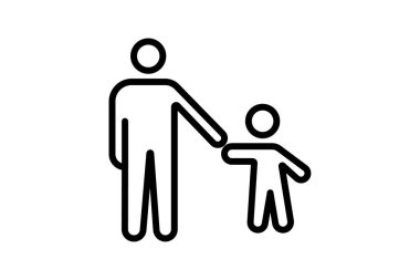 Baba ve Çocuk Silueti simgesi, çocuk, siluet, aile, aşk çizgisi simgesi, düzenlenebilir vektör simgesi, piksel mükemmel, illüstratör ai dosyası