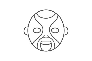Pekin Opera Maskesi simgesi, maske, Pekin, Çince, tiyatro ince simgesi, düzenlenebilir vektör simgesi, piksel mükemmel, illüstratör ai dosyası