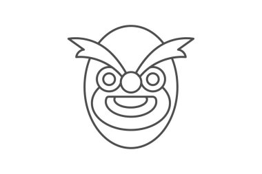 Çin Opera Maskesi simgesi, maskesi, Çince, tiyatro, yüz inceltme simgesi, düzenlenebilir vektör simgesi, piksel mükemmel, illüstratör ai dosyası