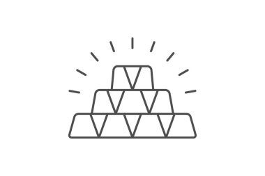 Golden Ingot simgesi, altın, para, servet, servet, servet inceliği simgesi, düzenlenebilir vektör simgesi, piksel mükemmel, illüstratör ai dosyası