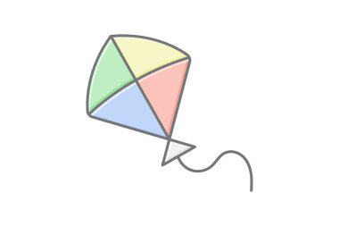 Kırmızı Uçurtma simgesi, kırmızı, sinek, gökyüzü, rüzgar doğrusal renk simgesi, düzenlenebilir vektör simgesi, piksel mükemmel, illüstratör ai dosyası