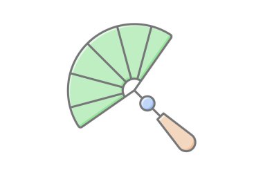 Kırmızı Fan simgesi, kırmızı, Çince, dekorasyon, kültür lineal renk simgesi, düzenlenebilir vektör simgesi, piksel mükemmel, illüstratör ai dosyası