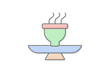 Incense Burner simgesi, brülör, aroma, duman, parfüm doğrusal renk simgesi, düzenlenebilir vektör simgesi, piksel mükemmel, illüstratör ai dosyası