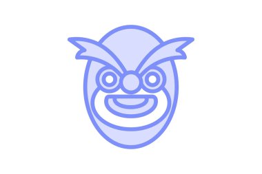 Çin Opera Maskesi simgesi, maskesi, Çince, tiyatro, yüz duoton çizgi simgesi, düzenlenebilir vektör simgesi, piksel mükemmel, illüstratör ai dosyası