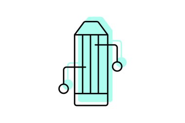 Guqin Çin Zither simgesi, zither, Çince, enstrüman, müzik rengi gölge çizgisi simgesi, düzenlenebilir vektör simgesi, piksel mükemmel, illüstratör ai dosyası