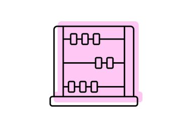 Abaküs simgesi, hesaplama, matematik, Çince, sayma rengi gölge inceliği simgesi, düzenlenebilir vektör simgesi, piksel mükemmel, illüstratör ai dosyası