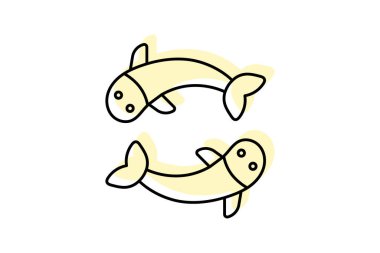 Koi Balığı simgesi, balık, gölet, su, Japonca renk gölge inceliği simgesi, düzenlenebilir vektör simgesi, piksel mükemmel, illüstratör ai dosyası