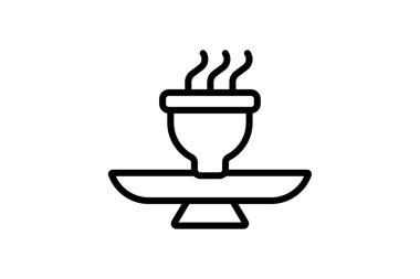 Tütsü Burner simgesi, brülör, aroma, duman, koku çizgisi simgesi, düzenlenebilir vektör simgesi, piksel mükemmel, illüstratör ai dosyası