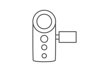 El kamerası simgesi, kamera, video, kamera, el bilgisayarı, el bilgisayarı ince simgesi, düzenlenebilir vektör simgesi, piksel mükemmel, çizer ai dosyası