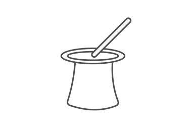 Sihirli şapka simgesi, şapka, sihirbaz, hile, tavşan çizgisi ikonu, düzenlenebilir vektör simgesi, piksel mükemmel, illüstratör ai dosyası