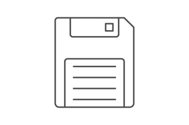 Disket simgesi, disk, depolama, veri, bilgisayar inceliği simgesi, düzenlenebilir vektör simgesi, piksel mükemmel, illüstratör ai dosyası