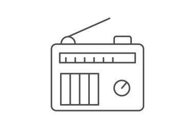 Radyo simgesi, istasyon, yayın, müzik, haber çizgisi simgesi, düzenlenebilir vektör simgesi, piksel mükemmel, illüstratör ai dosyası