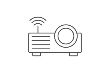 Projektör simgesi, proje, ekran, film, film ince çizgi simgesi, düzenlenebilir vektör simgesi, piksel mükemmel, illüstratör ai dosyası