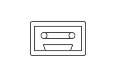 Cassette simgesi, teyp, müzik, ses, ses inceliği simgesi, düzenlenebilir vektör simgesi, piksel mükemmel, illüstratör ai dosyası