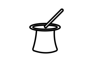 Sihirli şapka simgesi, şapka, sihirbaz, hile, tavşan çizgi simgesi, düzenlenebilir vektör simgesi, piksel mükemmel, illüstratör ai dosyası