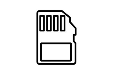 Bellek Kart simgesi, kart, depolama, veri, dijital satır simgesi, düzenlenebilir vektör simgesi, piksel mükemmel, illüstratör ai dosyası
