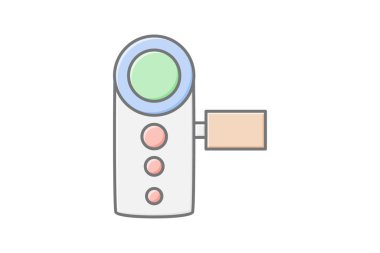 El kamerası simgesi, kamera, video, kamera, el bilgisayarı, el bilgisayarı renk simgesi, düzenlenebilir vektör simgesi, piksel mükemmel, illüstratör ai dosyası