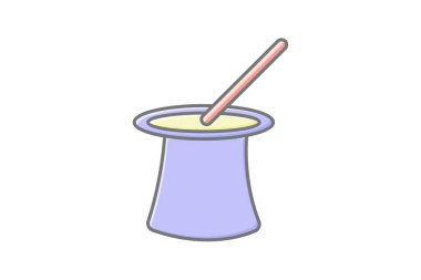 Sihirli şapka simgesi, şapka, sihirbaz, hile, tavşan doğrusal renk simgesi, düzenlenebilir vektör simgesi, piksel mükemmel, illüstratör ai dosyası