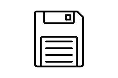 Disket simgesi, disk, depolama, veri, bilgisayar satırı simgesi, düzenlenebilir vektör simgesi, piksel mükemmel, illüstratör ai dosyası