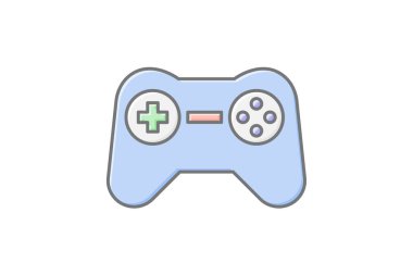 Gamepad simgesi, denetleyici, oyun, oyun, konsol renk simgesi, düzenlenebilir vektör simgesi, piksel mükemmel, illüstratör ai dosyası