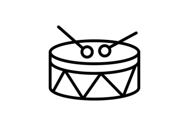 Davul simgesi, davul, perküsyon, beat, ritim çizgisi simgesi, düzenlenebilir vektör simgesi, piksel mükemmel, illüstratör ai dosyası