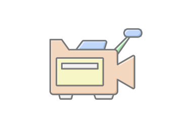 Kamera simgesi, kamera, film, video, kayıt lineal renk simgesi, düzenlenebilir vektör simgesi, piksel mükemmel, illüstratör ai dosyası