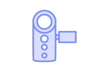 El kamerası simgesi, kamera, video, kamera, el bilgisayarı, duoton satır simgesi, düzenlenebilir vektör simgesi, piksel mükemmel, illüstratör ai dosyası