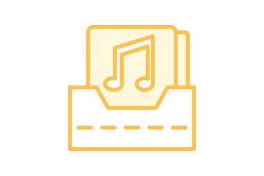 Müzik Dizini simgesi, dizin, dosya, mp3, albüm duotone satırı simgesi, düzenlenebilir vektör simgesi, piksel mükemmel, illüstratör ai dosyası