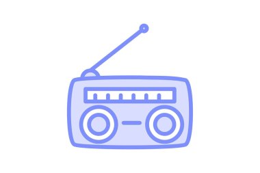 Radyo simgesi, yayın, istasyon, müzik, haber duotone satırı simgesi, düzenlenebilir vektör simgesi, piksel mükemmel, illüstratör ai dosyası
