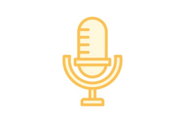 Mikrofon simgesi, mikrofon, ses, ses, duoton satır simgesi, düzenlenebilir vektör simgesi, piksel mükemmel, çizer ai dosyası