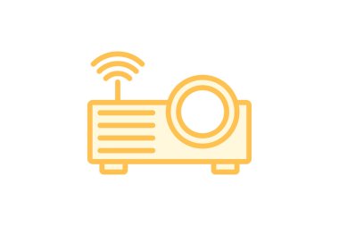 Projektör simgesi, proje, ekran, film, film duotone satır simgesi, düzenlenebilir vektör simgesi, piksel mükemmel, illüstratör ai dosyası