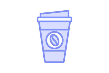 Paket servis. Kahve ikonu, kahve, fincan, içecek, sıcak duoton satır simgesi, düzenlenebilir vektör simgesi, piksel mükemmel, çizer ai dosyası