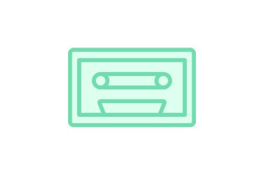 Cassette simgesi, teyp, müzik, ses, duotone satır simgesi, düzenlenebilir vektör simgesi, piksel mükemmel, illüstratör ai dosyası
