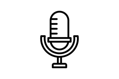 Mikrofon simgesi, mikrofon, ses, ses, kayıt satırı simgesi, düzenlenebilir vektör simgesi, piksel mükemmel, illüstratör ai dosyası