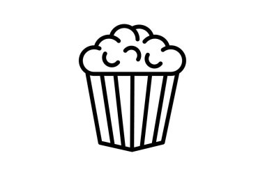 Patlamış mısır simgesi, aperatif, sinema, sinema, tiyatro hattı simgesi, düzenlenebilir vektör simgesi, piksel mükemmel, illüstratör ai dosyası