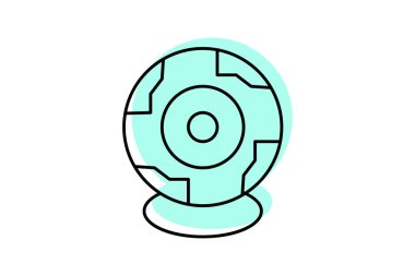 Web kamerası simgesi, kamera, ağ, video, sohbet renk gölgesi inceliği simgesi, düzenlenebilir vektör simgesi, piksel mükemmel, illüstratör ai dosyası