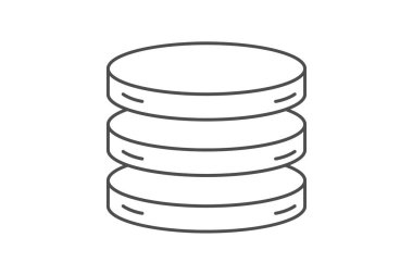 Veritabanı simgesi, veri depolama, sorgulama, ince çizgi simgesi, düzenlenebilir vektör simgesi, piksel mükemmel, illüstratör ai dosyası