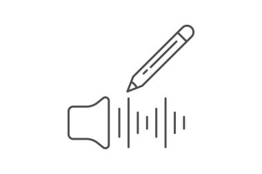 Ses düzenleme simgesi, düzenleme, düzenleme, düzenleme, kesme, ince çizgi simgesi, düzenlenebilir vektör simgesi, piksel mükemmel, illüstratör ai dosyası