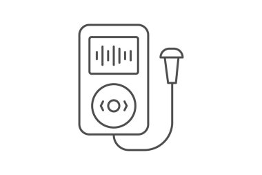 Ses kaydedici simgesi, kaydedici, ses, ince ses çizgisi simgesi, düzenlenebilir vektör simgesi, piksel mükemmel, illüstratör ai dosyası