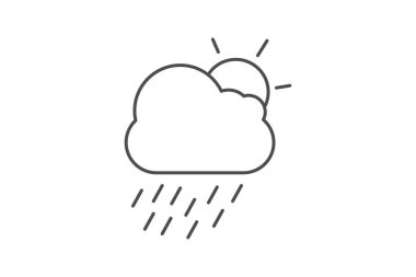 Hava durumu simgesi, hava durumu, iklim, koşullar, sıcaklık ince simgesi, düzenlenebilir vektör simgesi, piksel mükemmel, illüstratör ai dosyası