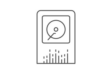 Müzik Oynatıcı simgesi, oynatıcı, çalma, ses, ince ses çizgisi simgesi, düzenlenebilir vektör simgesi, piksel mükemmel, illüstratör ai dosyası