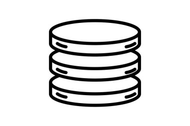 Veritabanı simgesi, veri depolama, sorgulama, satır simgesi, düzenlenebilir vektör simgesi, piksel mükemmel, illüstratör ai dosyası