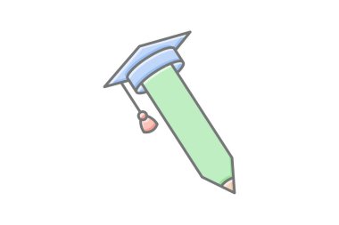 Eğitim simgesi, öğrenim, okul, çalışma, doğrusal renk simgesi, düzenlenebilir vektör simgesi, piksel mükemmel, illüstratör ai dosyası