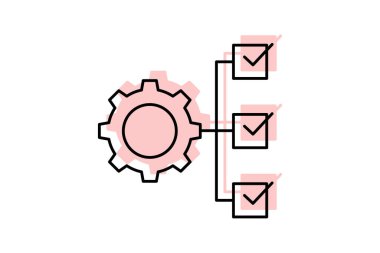 Proje Yönetimi simgesi, yönetim, plan, düzenleme, zamanlama renk inceliği simgesi, düzenlenebilir vektör simgesi, piksel mükemmel, illüstratör ai dosyası