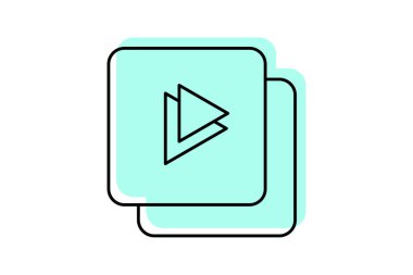 Video Oyuncu simgesi, oyuncu, oyun, ortam, film rengi gölge inceliği simgesi, düzenlenebilir vektör simgesi, piksel mükemmel, illüstratör ai dosyası