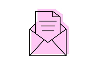 E- posta simgesi, elektronik posta, e-posta, iletiler, gölge inceliği simgesi, düzenlenebilir vektör simgesi, piksel mükemmel, illüstratör ai dosyası