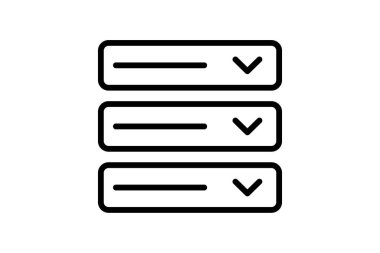 Akordiyon simgesi, ui, ux, kullanıcı arayüzü, kullanıcı deneyimi çizgi simgesi, düzenlenebilir vektör simgesi, piksel mükemmel, illüstratör ai dosyası